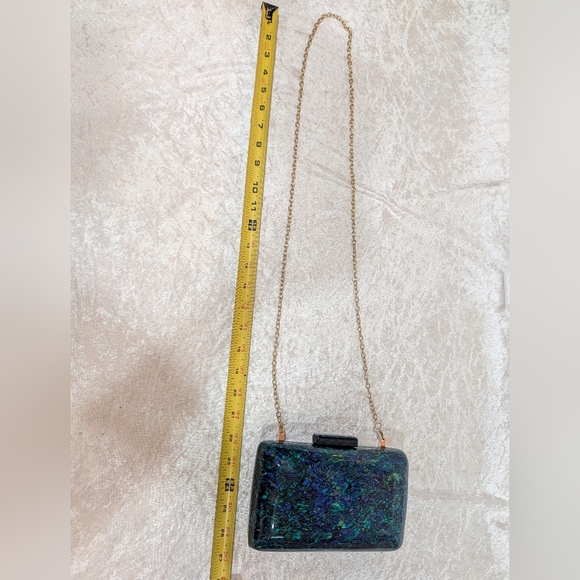 Vintage Style Modern Acrylic Clutch Blue And Green - Picture 6 of 6